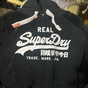 Black SuperDry hoodie size large